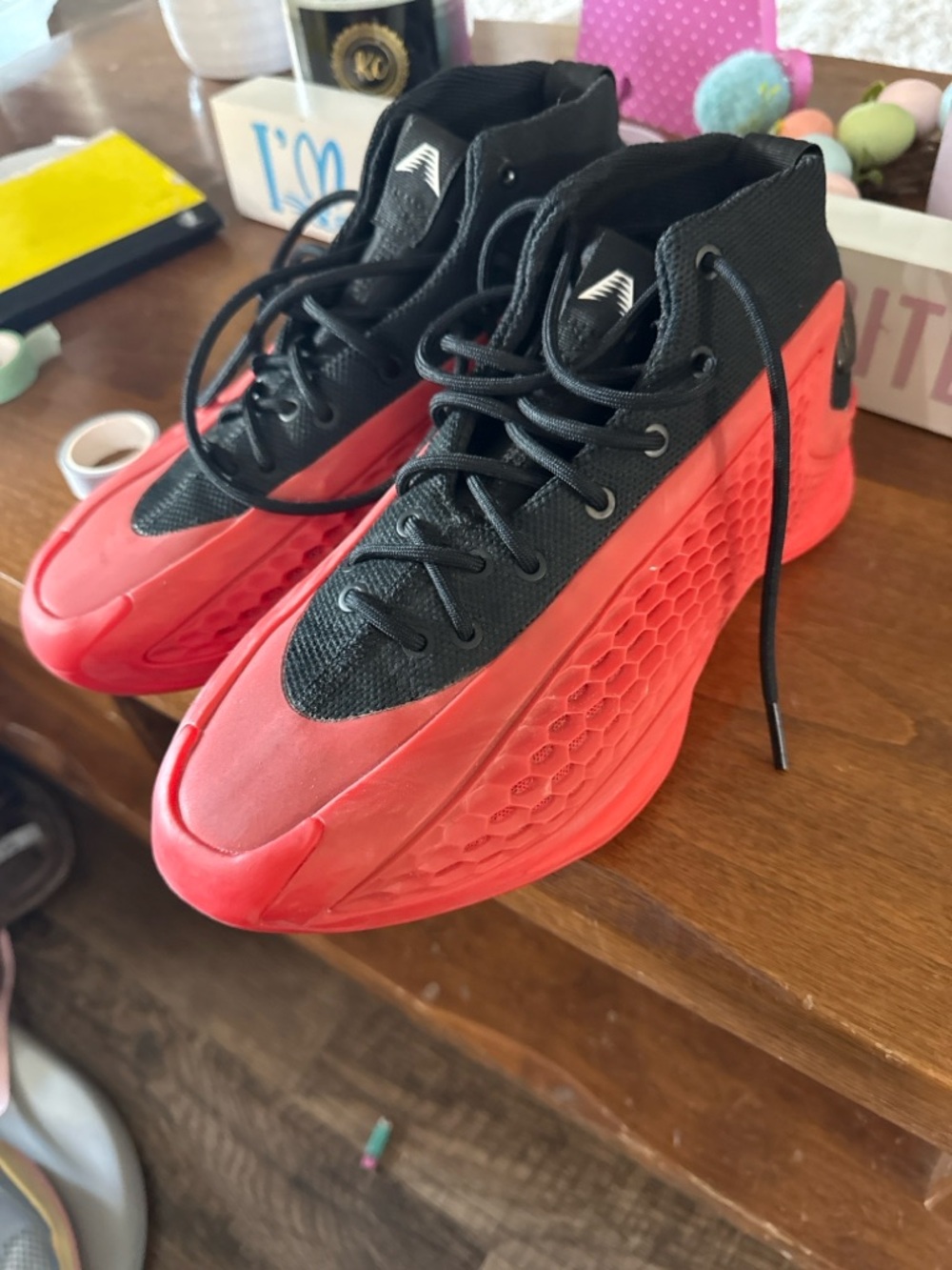 Black & Red Athletic High-Top Sneakers